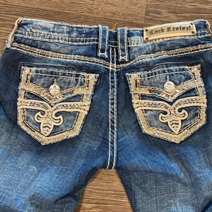 Rock Revival Bling rhinestone crop jeans Arisa